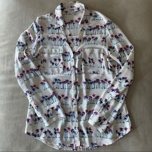 Express Portofino palm tree blouse